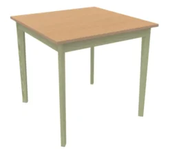 Table Soline 4 pieds - 80 x 80 cm - hêtre verni teinté - Chant plastique