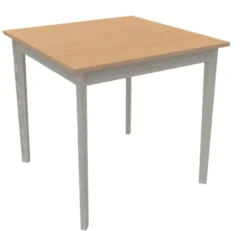 Table Soline 4 pieds - 80 x 80 cm - hêtre verni teinté - Chant plastique