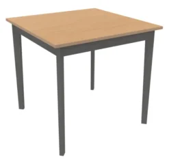 Table Soline 4 pieds - 80 x 80 cm - hêtre verni teinté - Chant plastique