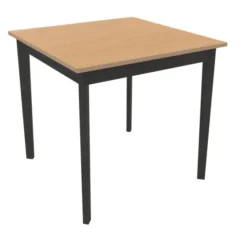 Table Soline 4 pieds - 80 x 80 cm - hêtre verni teinté - Chant plastique