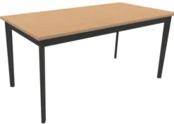 Table Soline 4 pieds - 160 x 80 cm - hêtre verni teinté - chant alaisé