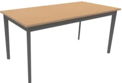 Table Soline 4 pieds - 160 x 80 cm - hêtre verni teinté - chant alaisé