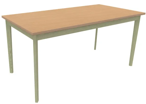 Table Soline 4 pieds - 160 x 80 cm - hêtre verni teinté - chant alaisé