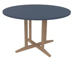 Table Soline piétement central - Ø 120 cm - hêtre verni naturel - chant plastique