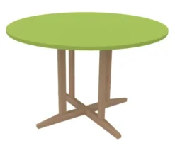 Table Soline piétement central - Ø 120 cm - hêtre verni naturel - chant plastique