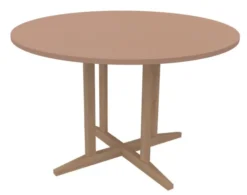 Table Soline piétement central - Ø 120 cm - hêtre verni naturel - chant plastique