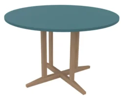 Table Soline piétement central - Ø 120 cm - hêtre verni naturel - chant plastique
