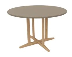 Table Soline piétement central - Ø 120 cm - hêtre verni naturel - chant plastique