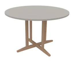 Table Soline piétement central - Ø 120 cm - hêtre verni naturel - chant plastique
