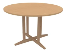 Table Soline piétement central - Ø 120 cm - hêtre verni naturel - chant plastique