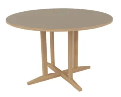 Table Soline piétement central - Ø 120 cm - hêtre verni naturel - chant alaisé
