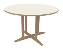 Table Soline piétement central - Ø 120 cm - hêtre verni naturel - chant alaisé