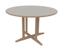 Table Soline piétement central - Ø 120 cm - hêtre verni naturel - chant alaisé