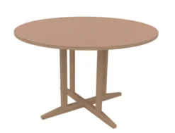 Table Soline piétement central - Ø 120 cm - hêtre verni naturel - chant alaisé