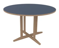 Table Soline piétement central - Ø 120 cm - hêtre verni naturel - chant alaisé