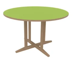 Table Soline piétement central - Ø 120 cm - hêtre verni naturel - chant alaisé