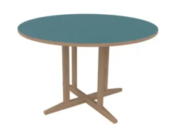 Table Soline piétement central - Ø 120 cm - hêtre verni naturel - chant alaisé