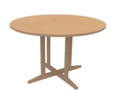 Table Soline piétement central - Ø 120 cm - hêtre verni naturel - chant alaisé