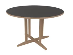 Table Soline piétement central - Ø 120 cm - hêtre verni naturel - chant alaisé