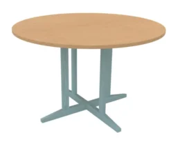 Table Soline piétement central - Ø 120 cm - hêtre verni teinté - chant plastique