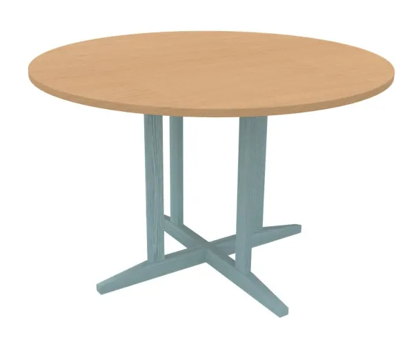 Table Soline piétement central - Ø 120 cm - hêtre verni teinté - chant plastique