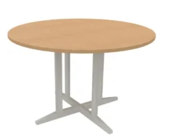 Table Soline piétement central - Ø 120 cm - hêtre verni teinté - chant plastique