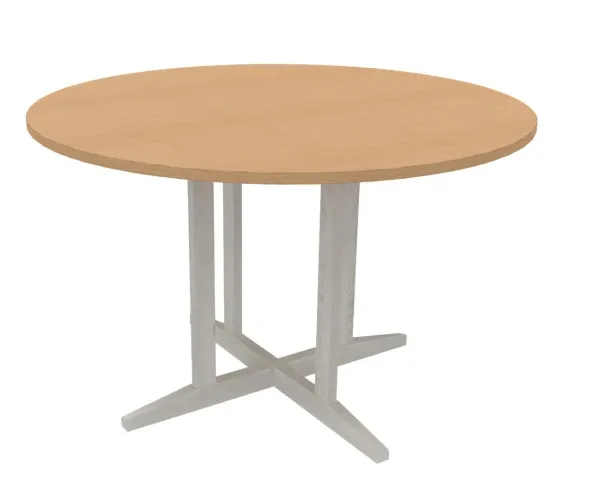 Table Soline piétement central - Ø 120 cm - hêtre verni teinté - chant plastique