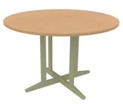 Table Soline piétement central - Ø 120 cm - hêtre verni teinté - chant plastique