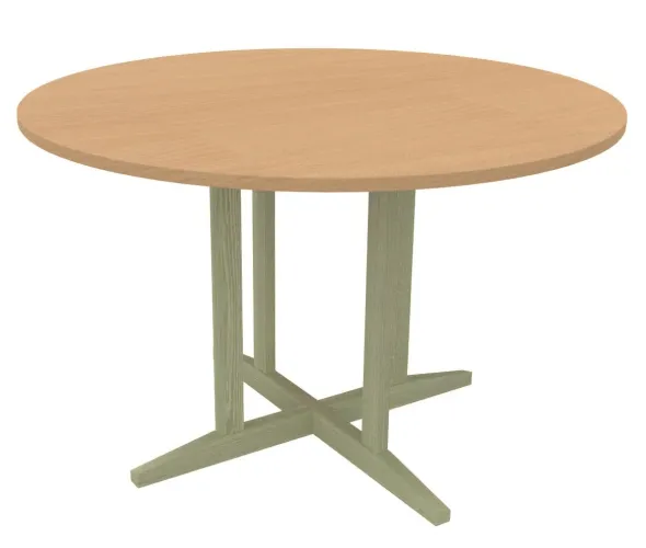 Table Soline piétement central - Ø 120 cm - hêtre verni teinté - chant plastique