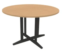 Table Soline piétement central - Ø 120 cm - hêtre verni teinté - chant plastique