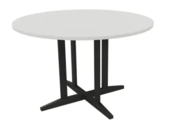 Table Soline piétement central - Ø 120 cm - hêtre verni teinté - chant plastique