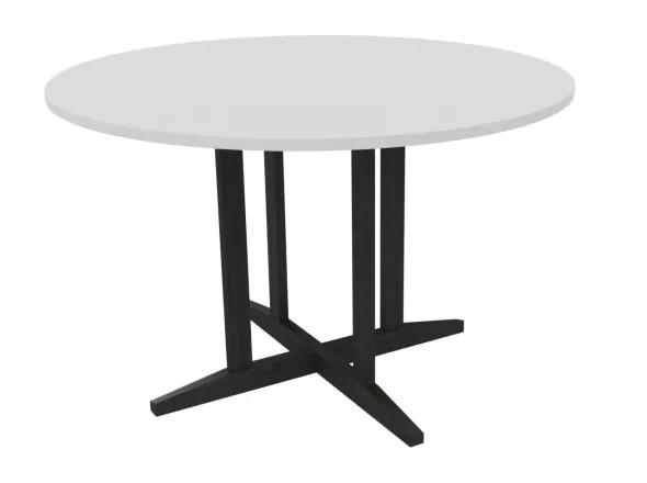 Table Soline piétement central - Ø 120 cm - hêtre verni teinté - chant plastique