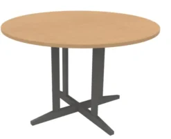 Table Soline piétement central - Ø 120 cm - hêtre verni teinté - chant plastique