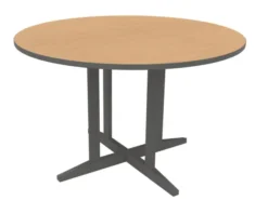 Table Soline piétement central - Ø 120 cm - hêtre verni teinté - chant alaisé