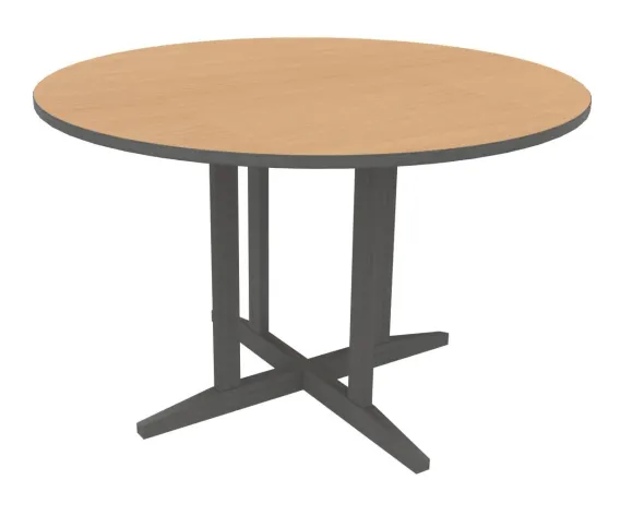 Table Soline piétement central - Ø 120 cm - hêtre verni teinté - chant alaisé