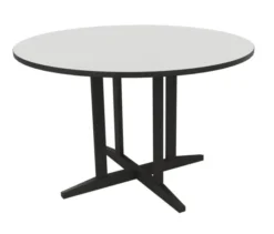 Table Soline piétement central - Ø 120 cm - hêtre verni teinté - chant alaisé