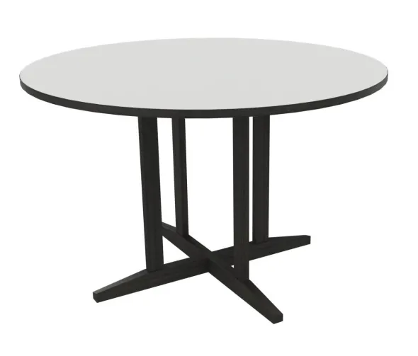 Table Soline piétement central - Ø 120 cm - hêtre verni teinté - chant alaisé
