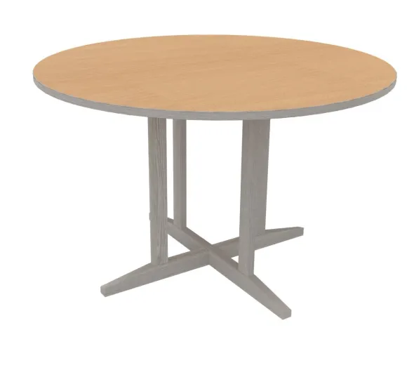 Table Soline piétement central - Ø 120 cm - hêtre verni teinté - chant alaisé
