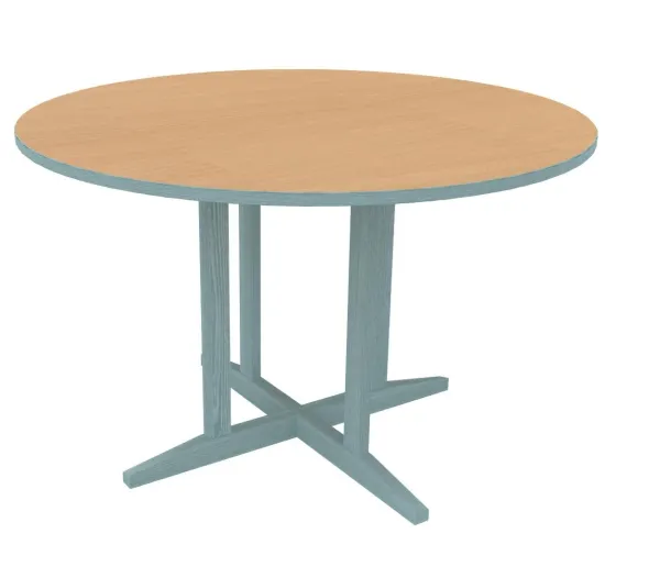 Table Soline piétement central - Ø 120 cm - hêtre verni teinté - chant alaisé