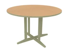Table Soline piétement central - Ø 120 cm - hêtre verni teinté - chant alaisé