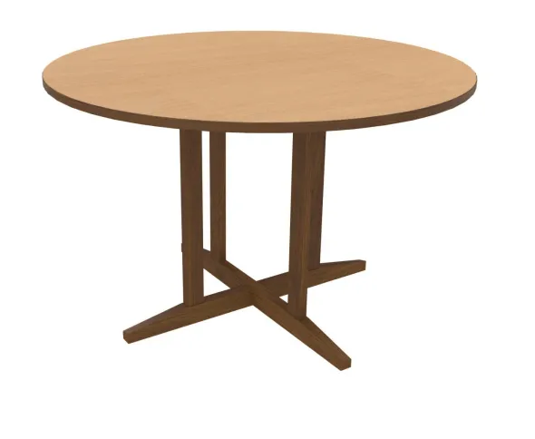 Table Soline piétement central - Ø 120 cm - hêtre verni teinté - chant alaisé