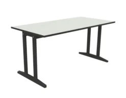 Table Soline piétement à dégagement latéral - 160 x 80 cm - hêtre verni teinté - chant alaisé