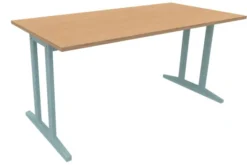 Table Soline piétement à dégagement latéral - 160 x 80 cm - hêtre verni teinté - chant alaisé