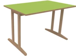 Table Soline piétement à dégagement latéral - 120 x 80 cm - hêtre verni naturel - chant alaisé