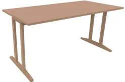 Table Soline piétement à dégagement latéral - 160 x 80 cm - hêtre verni naturel - chant alaisé