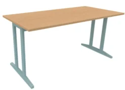 Table Soline piétement à dégagement latéral - 160 x 80 cm - hêtre verni teinté - chant plastique