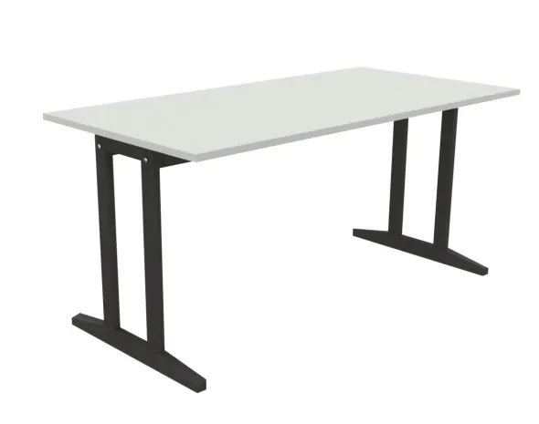 Table Soline piétement à dégagement latéral - 160 x 80 cm - hêtre verni teinté - chant plastique