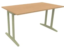 Table Soline piétement à dégagement latéral - 140 x 80 cm - hêtre verni teinté - chant plastique