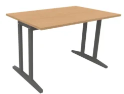 Table Soline piétement à dégagement latéral - 120 x 80 cm - hêtre verni teinté - chant plastique