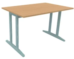 Table Soline piétement à dégagement latéral - 120 x 80 cm - hêtre verni teinté - chant plastique